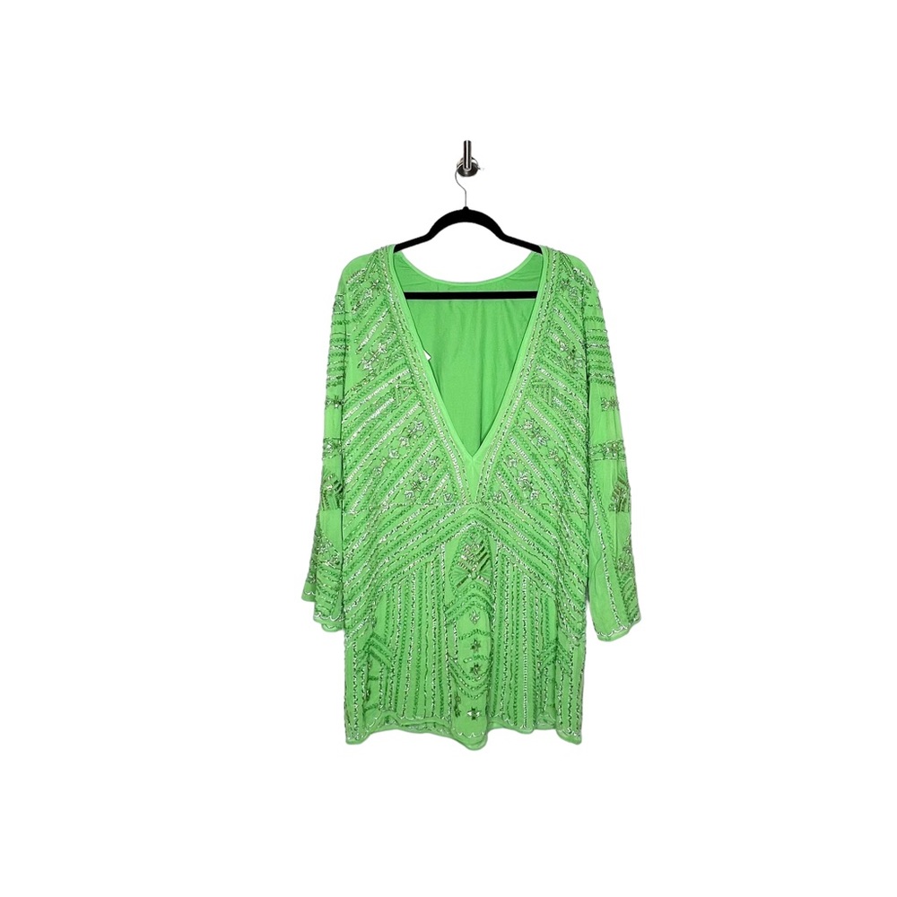 Zara Beaded Tunic Dress  Green Size Small-Medium - Picture 16 of 16